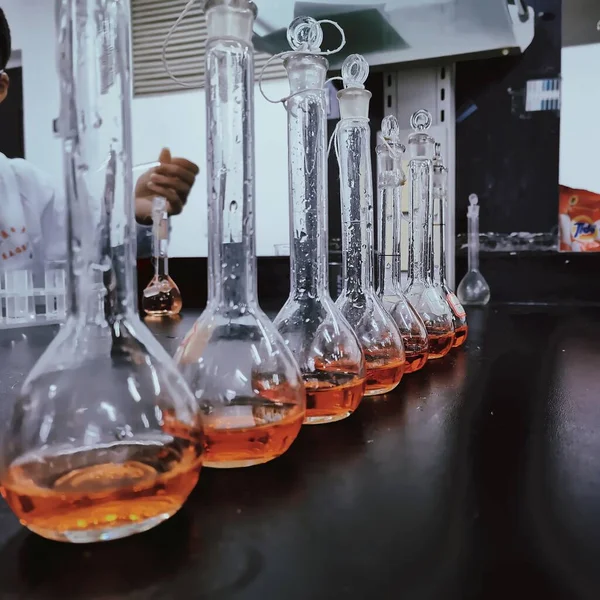 laboratory glassware in the lab