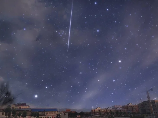 night sky with stars and moon