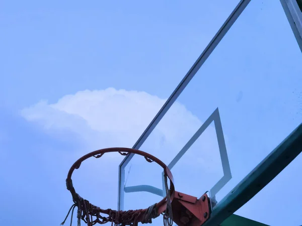 close up of a basketball hoop