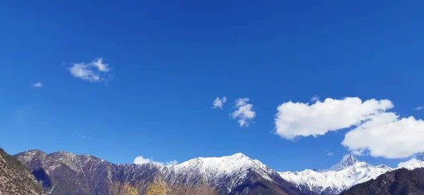 beautiful landscape with mountains and blue sky