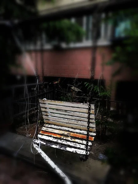 old wooden bench in the park