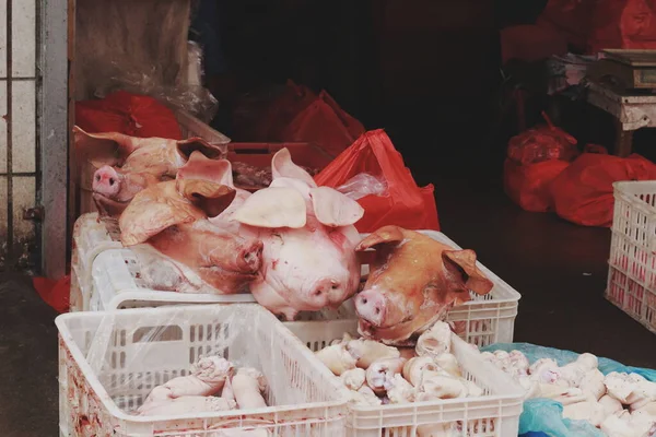 fresh pork meat in the market