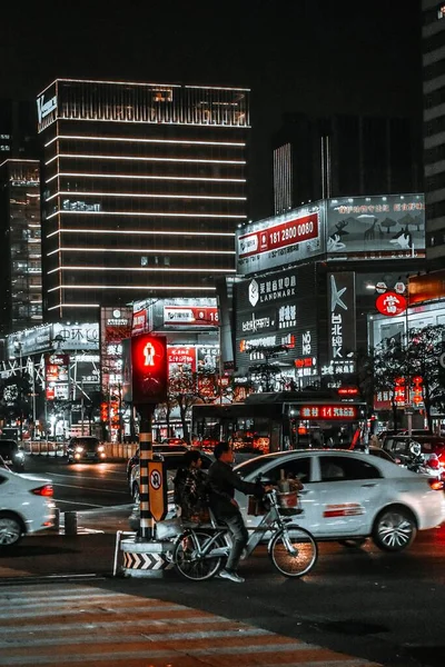 stock image night view of the city of barcelona