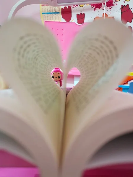 book with heart and love on a white background