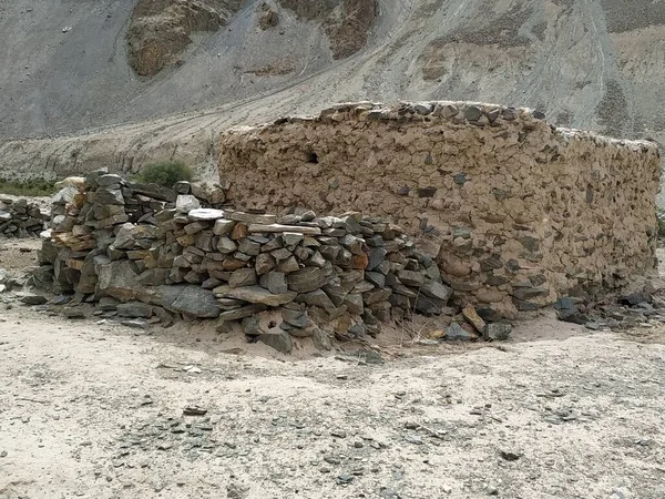 a pile of stones in the mountains