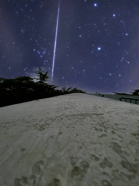 night sky with stars and moon