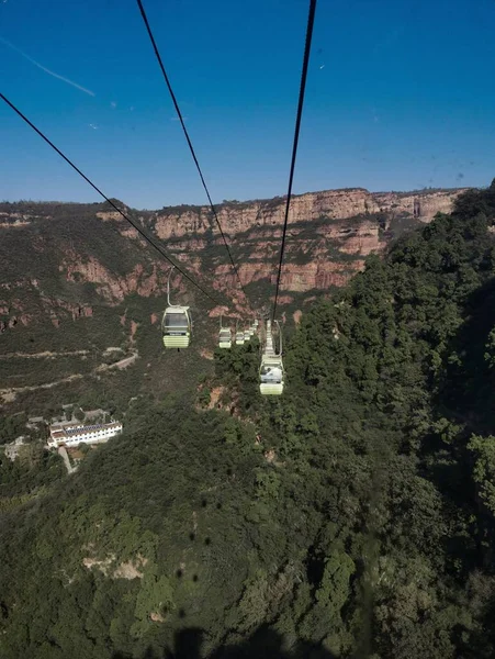 view of the cable car on the top of the mountain