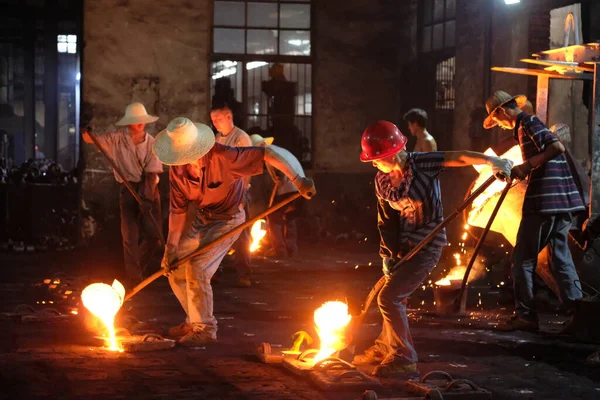 fire welding in the factory