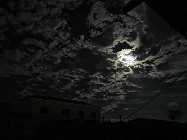 stock image beautiful night sky with clouds