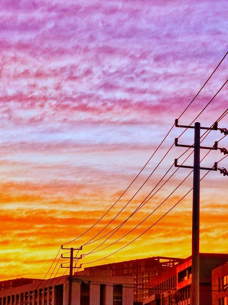 stock image sunset over the city