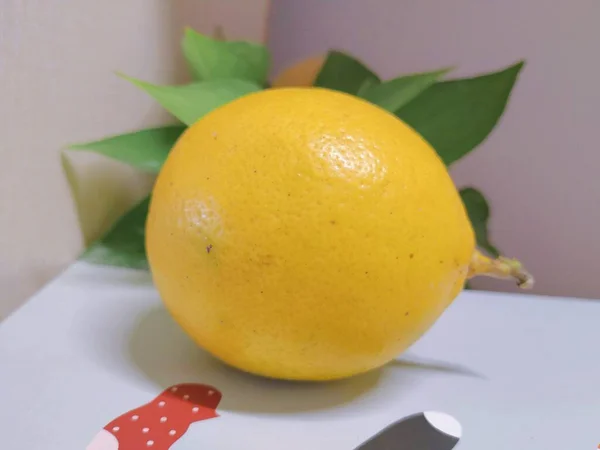 fresh ripe lemon on a white background