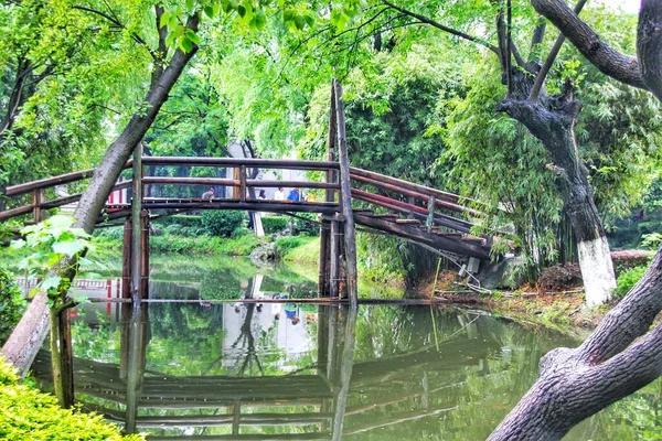 Puente Madera Parque — Foto de Stock