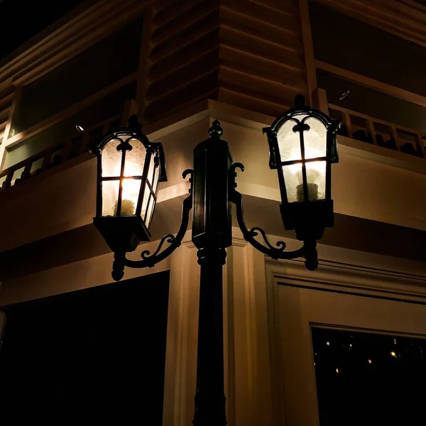 street lamp on the streets of the city