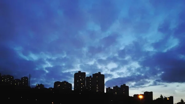 beautiful night sky over the city