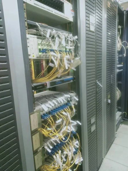 server room with servers and data center