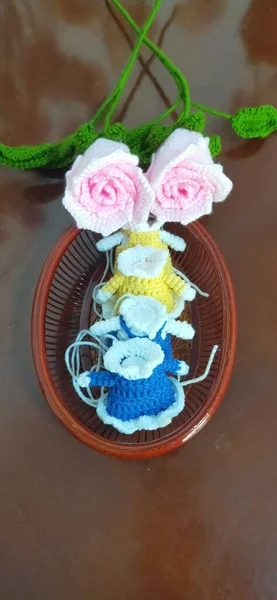 handmade christmas decoration with flowers