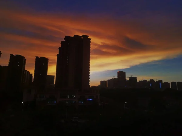 stock image sunset over the city