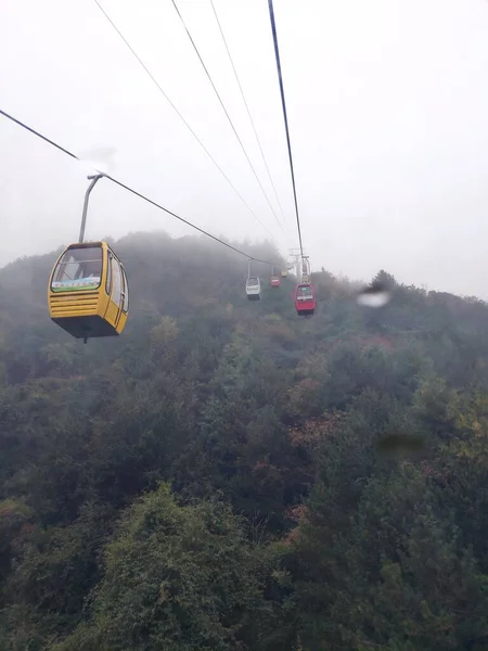 cable car on the top of the mountain