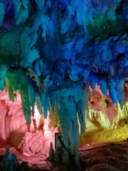 abstract painting of a cave in the city