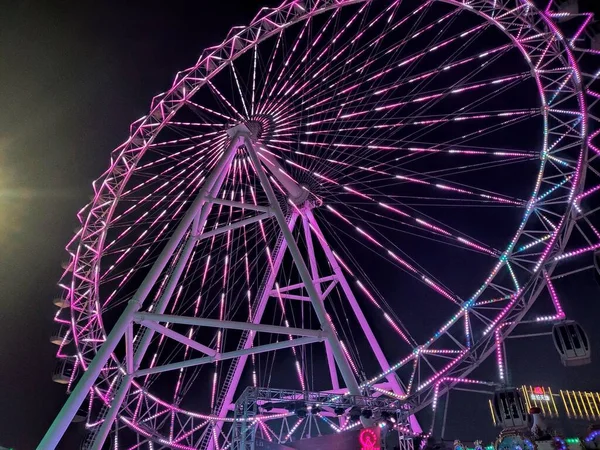 ferris wheel in amusement park, london, usa