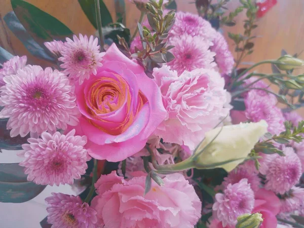 beautiful pink roses in a vase