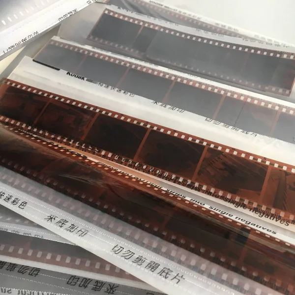 old film strip on a white background