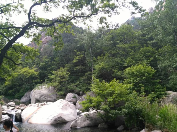 beautiful landscape with a waterfall in the mountains