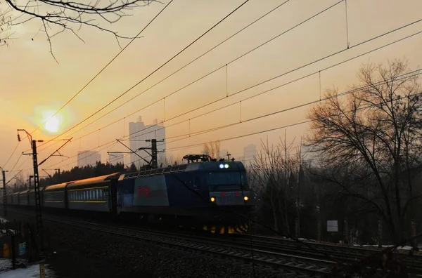 railway tracks in the city