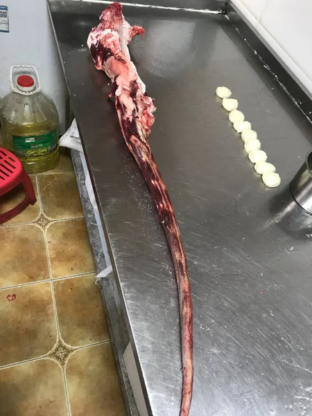 butcher cutting board with fresh raw meat