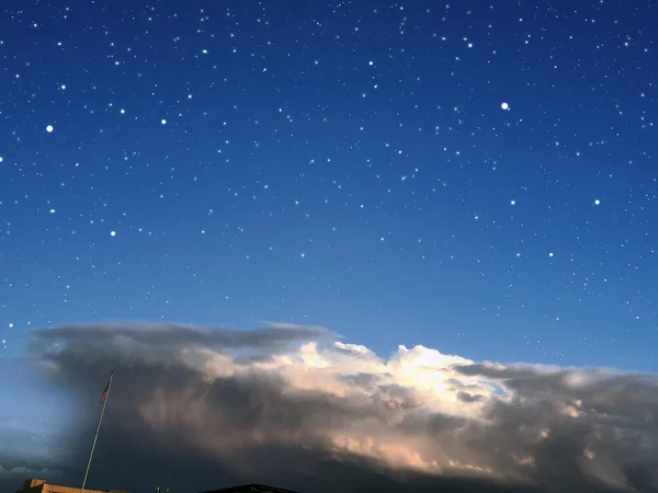 night sky with stars and moon