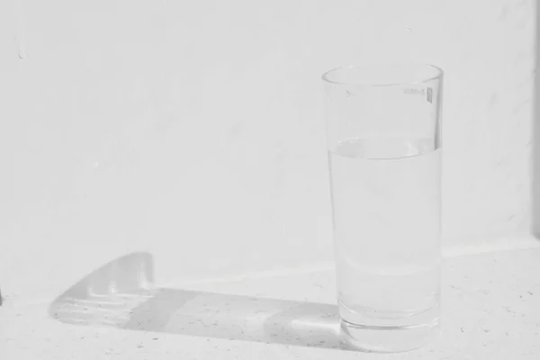 glass of water on white background