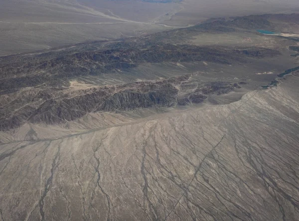 aerial view of the desert in the mountains