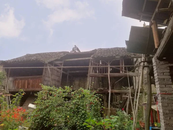 stock image old wooden house in the village