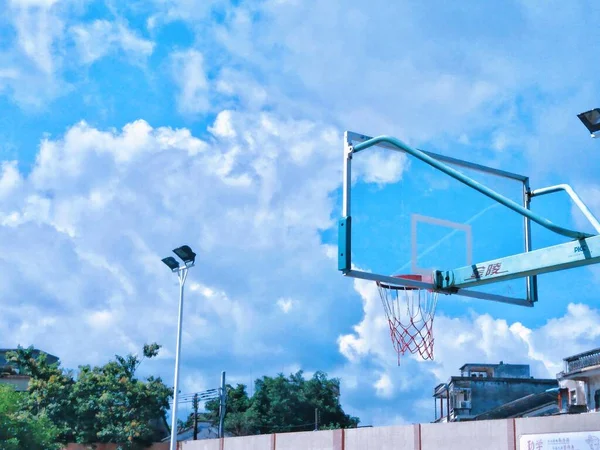 street basketball stadium with empty space for your text