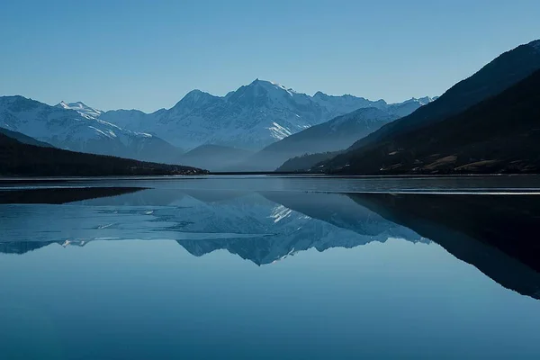 beautiful landscape with lake and mountains