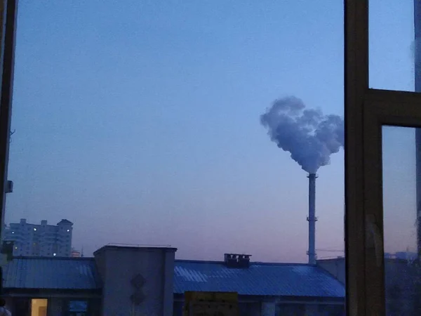 industrial factory chimney, smoke and chimneys