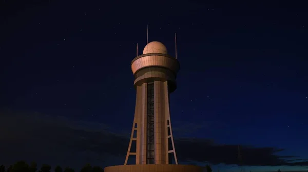 lighthouse at night, view from the top