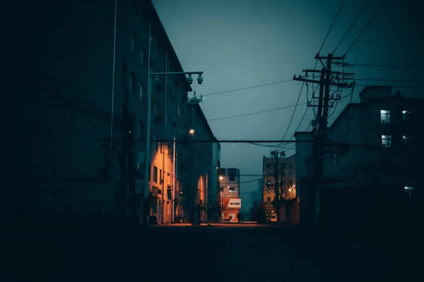 纽约城市的夜景 — 图库照片