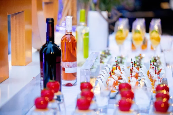 wedding table with glasses and wine