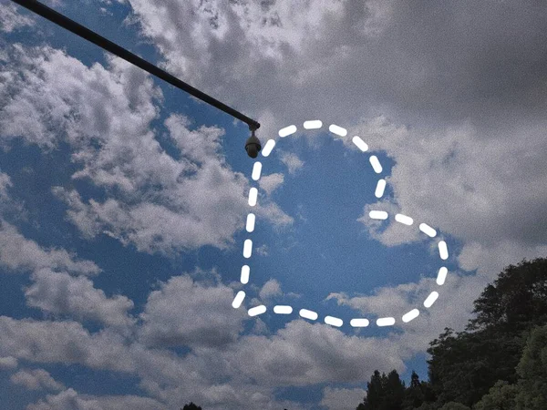 heart shape with a white cloud