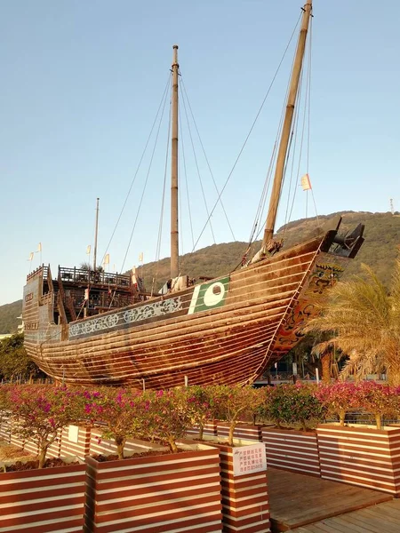 old wooden boat in the sea