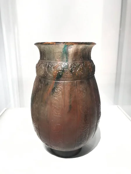 old wooden vase with a jug