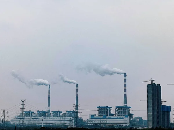 smoke chimney and chimneys of the factory