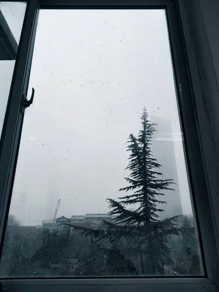 window with snow and windows