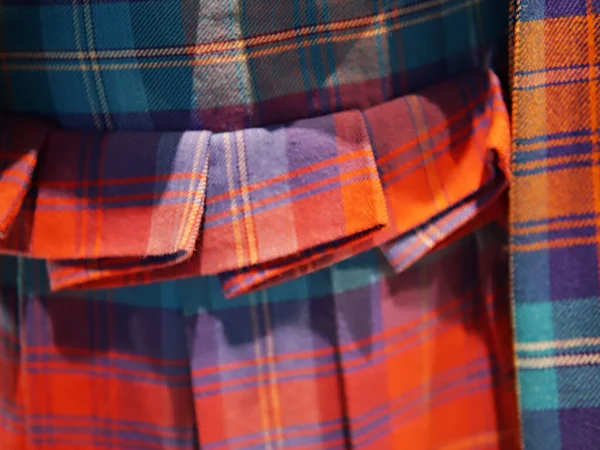close up of a plaid shirt with a pattern of a fabric