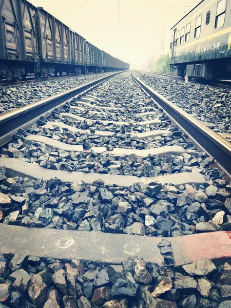 railway tracks on the railroad track.