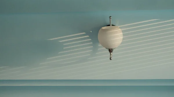 white ceiling lamp on the roof of the house. 3d illustration