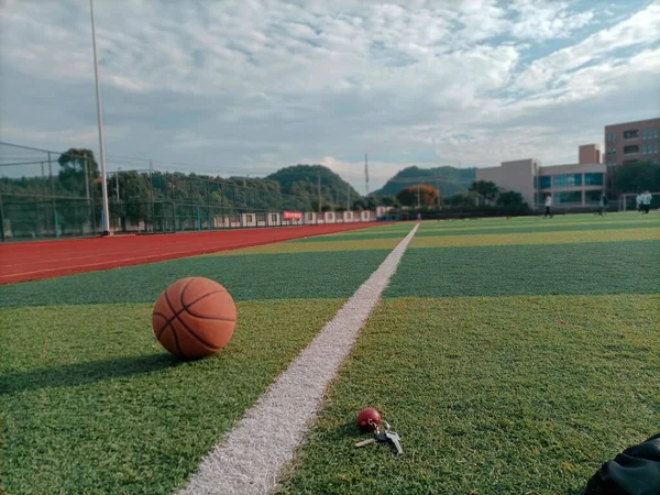 football ball on the ground