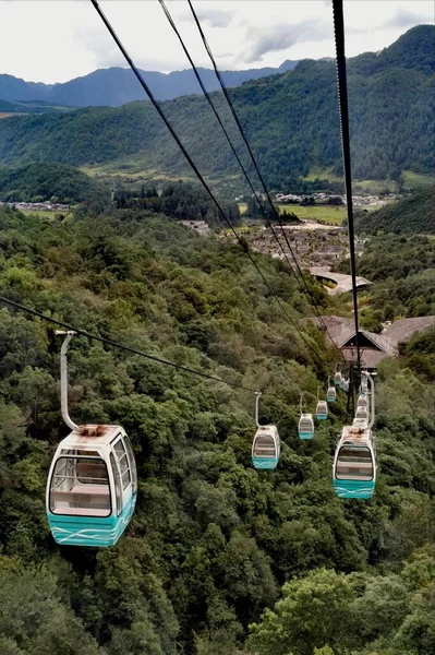 cable car on the top of the mountain