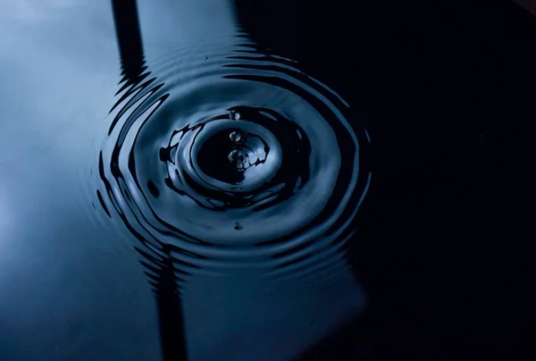 water drop on the surface of a river